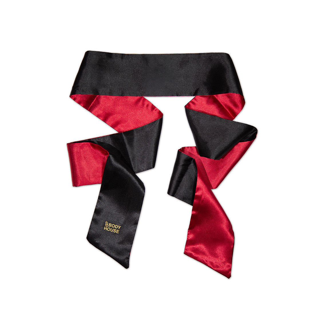 Bandeau Satin Yeux à Nouer Noir/Rouge