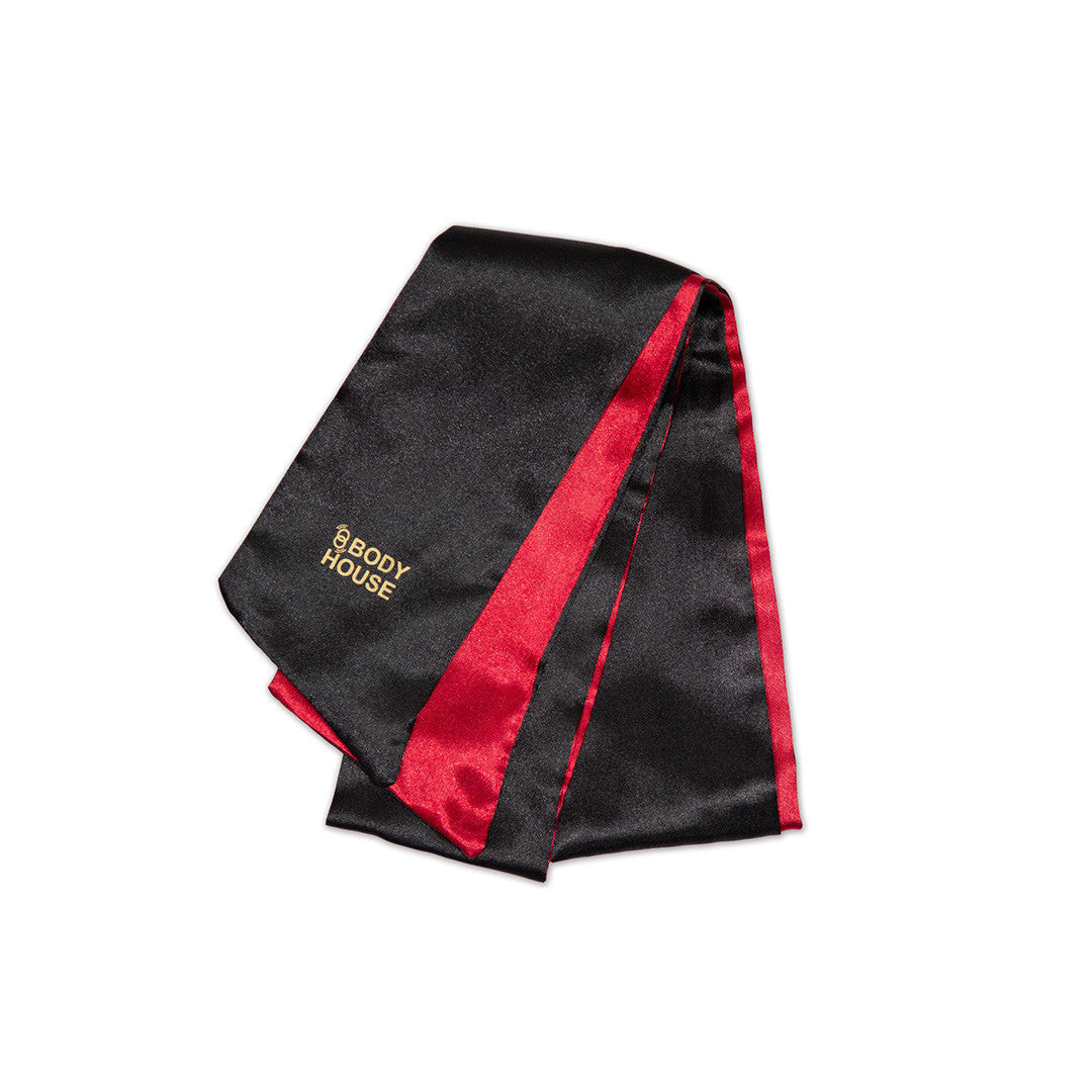 Bandeau Satin Yeux à Nouer Noir/Rouge