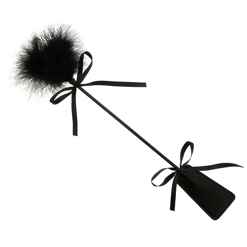 Be Bondage Cravache Plumeau avec Noeuds Noir Vue d'ensemble