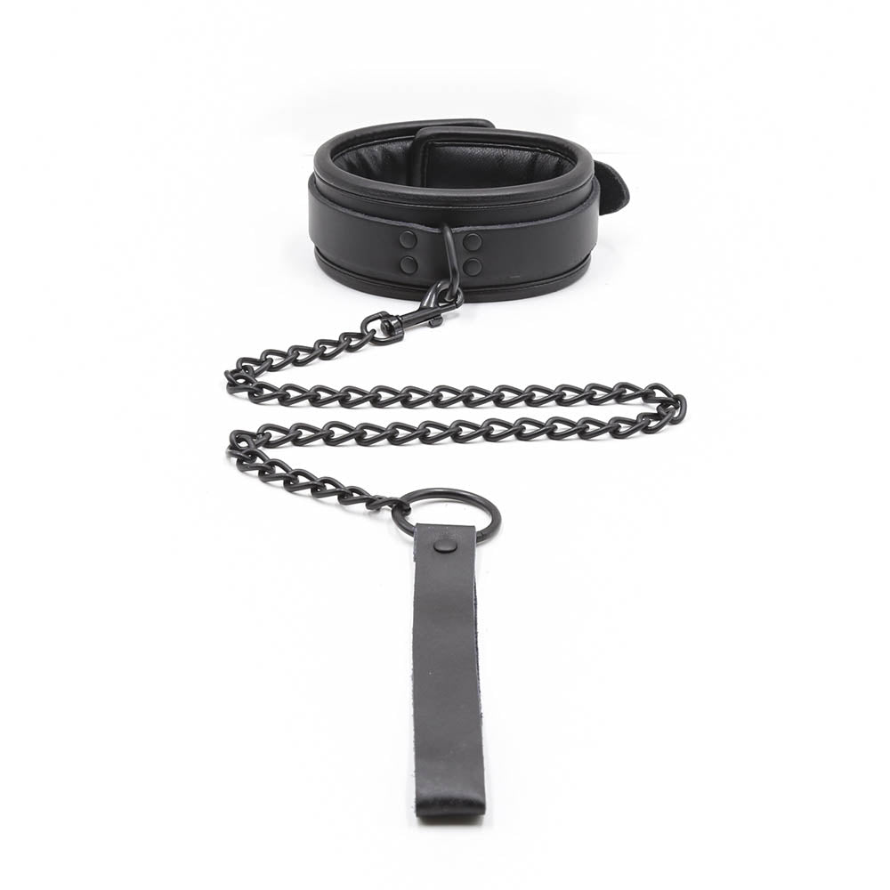 Collier & Laisse Cuir Véritable - Be Bondage