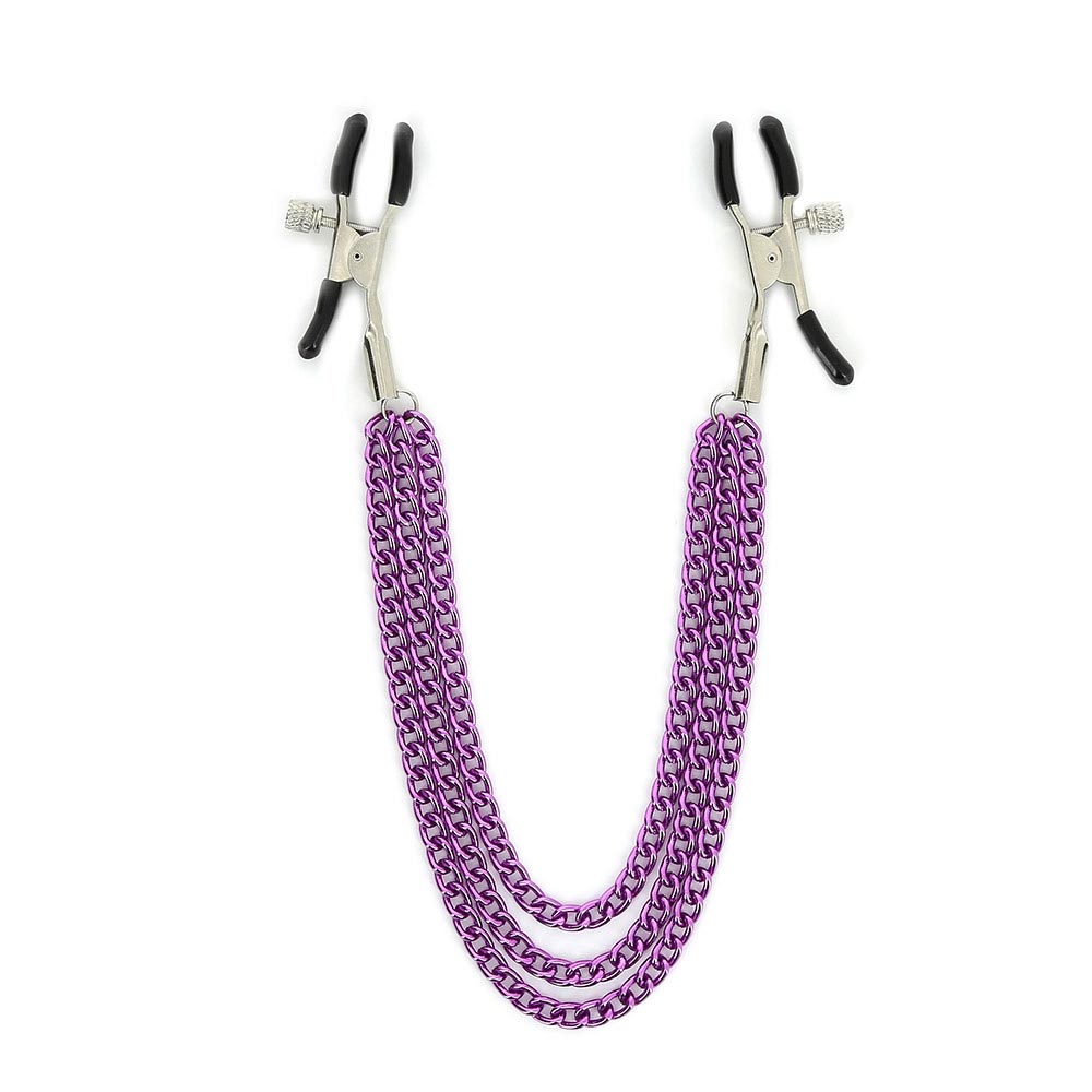 Pinces à Seins Femme Réglables avec 3 Chaines - Be Bondage