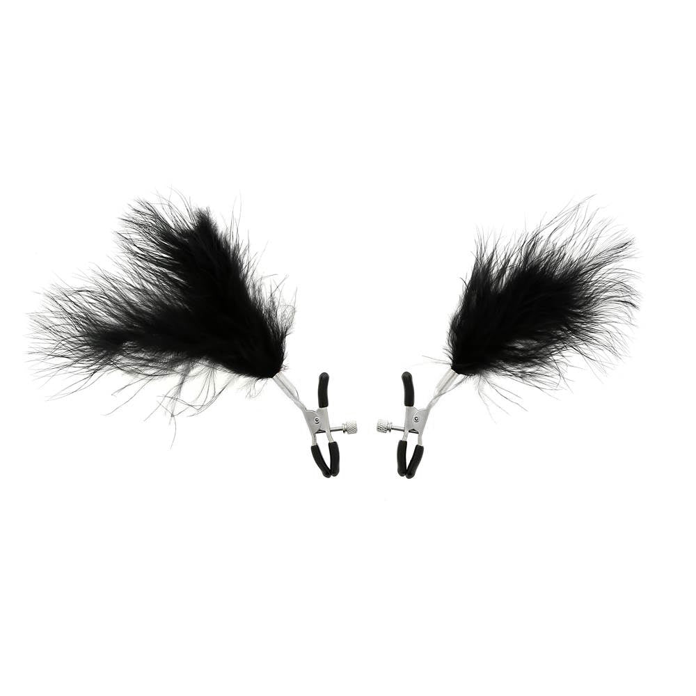 Pinces à Seins Réglables avec Plumes
