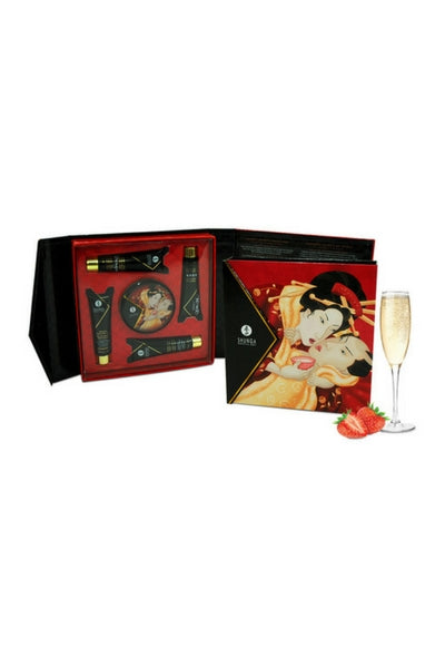 Coffret Érotique pour Couple Ensemble Secret de Geisha Fraise Shunga