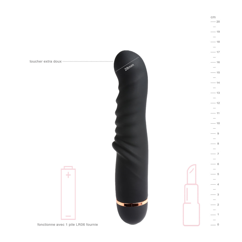 Vibromasseur Point G Prestige Noir avec dimensions