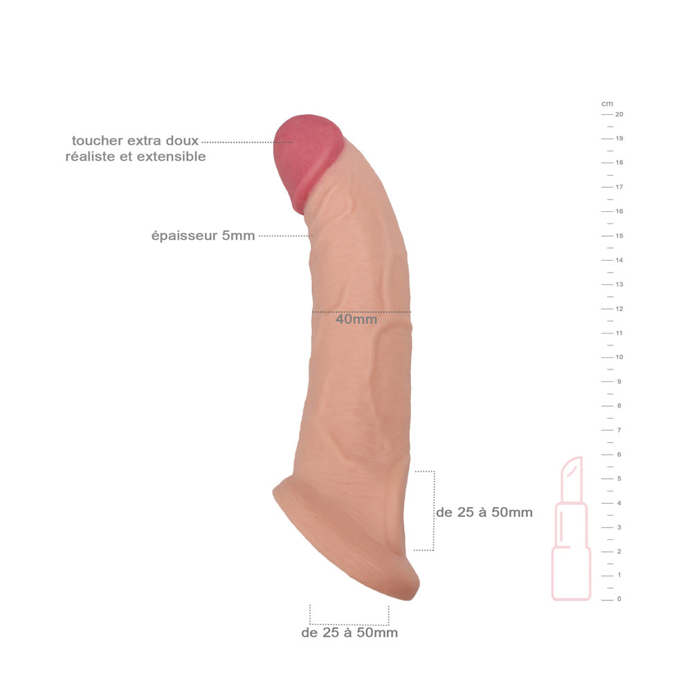 Gaine Extension Pénis Titanesque Be Happy avec dimensions