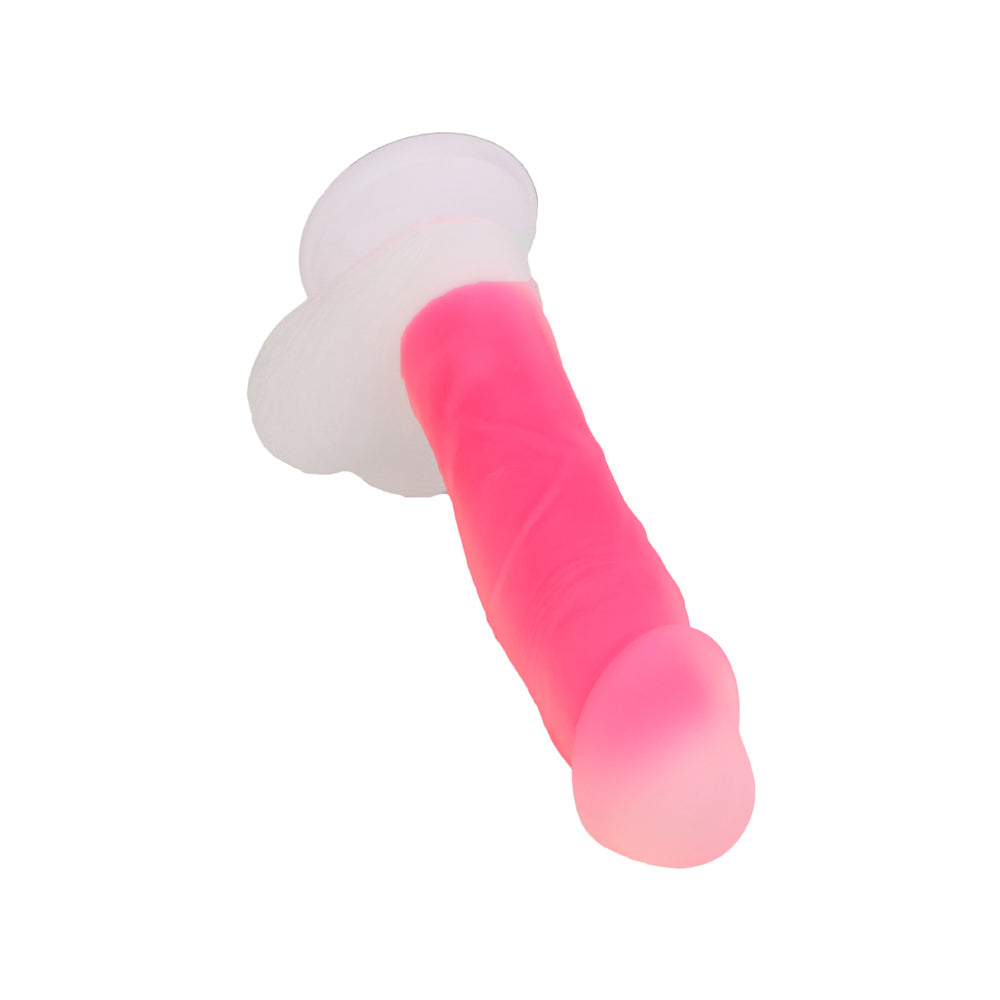 gode ceinture silicone rose avec base testicules