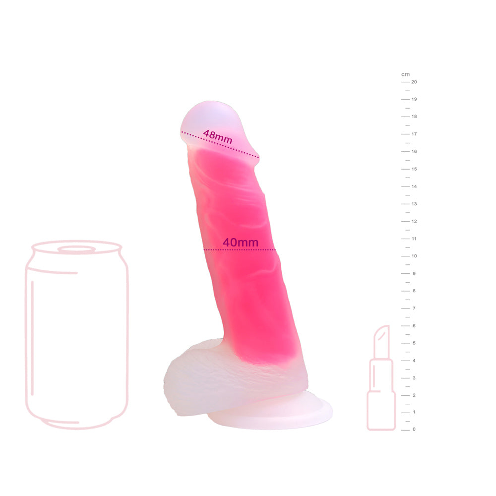 gode ventouse audace en silicone rose avec dimensions