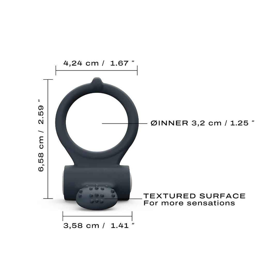 Anneau Power Clit Cockring Vibrant - Noir - 8