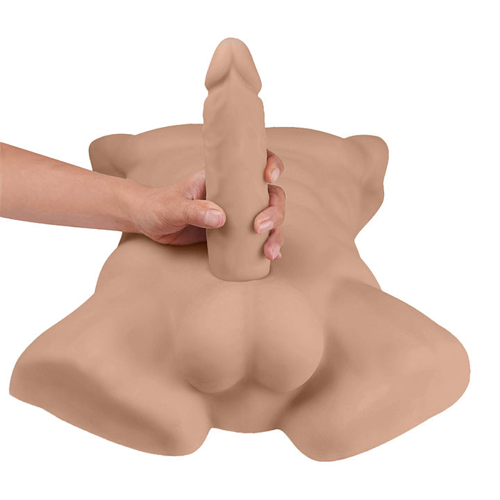 Buste Apollo avec Dildo Interchangeable - Marron - 2
