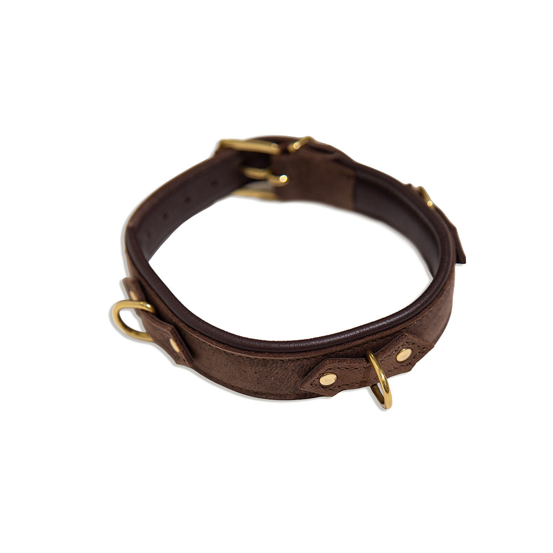 Collier Cuir de Veau 3 Anneaux