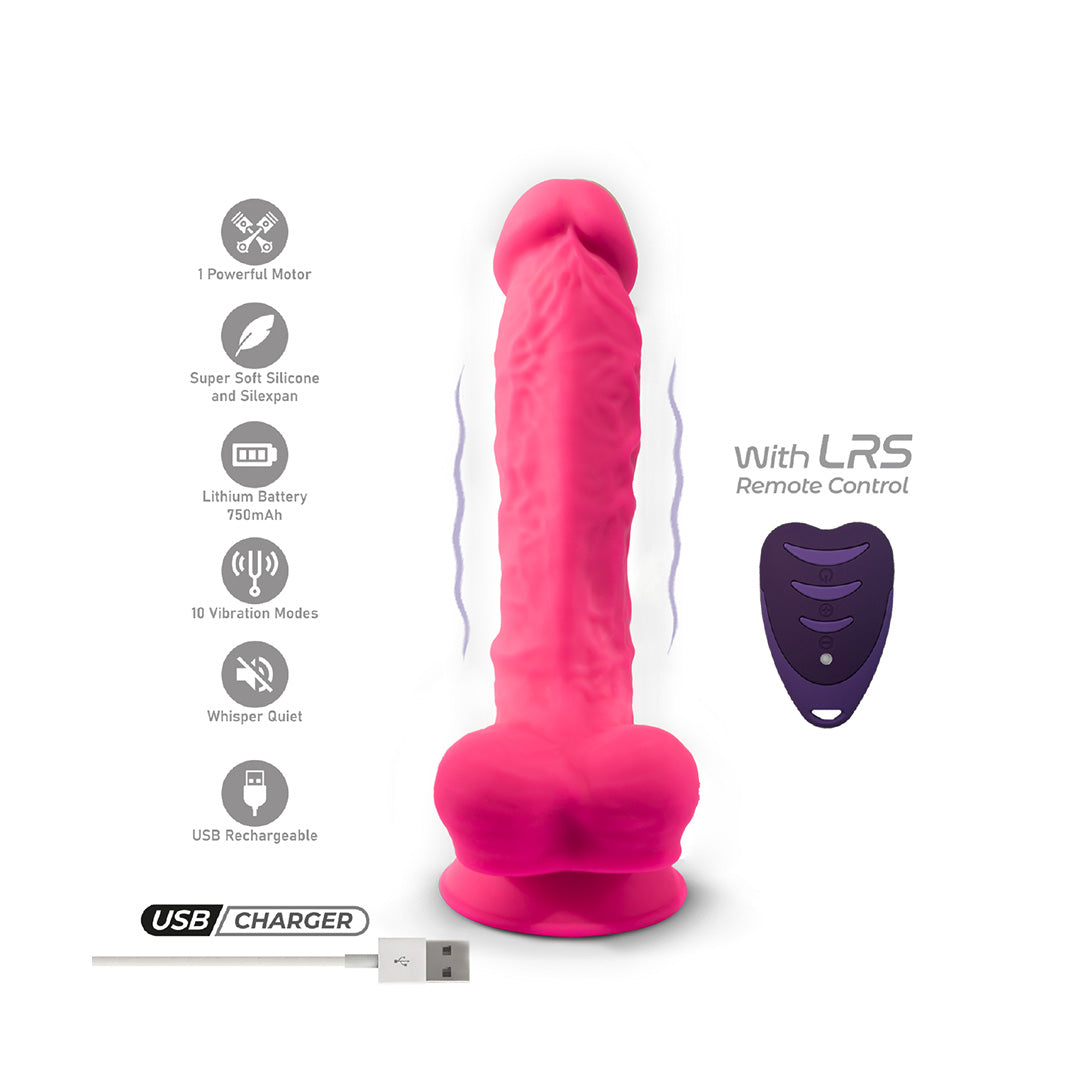 Gode Ventouse Réaliste Télécommandé Model 1 20cm - Rose - 2