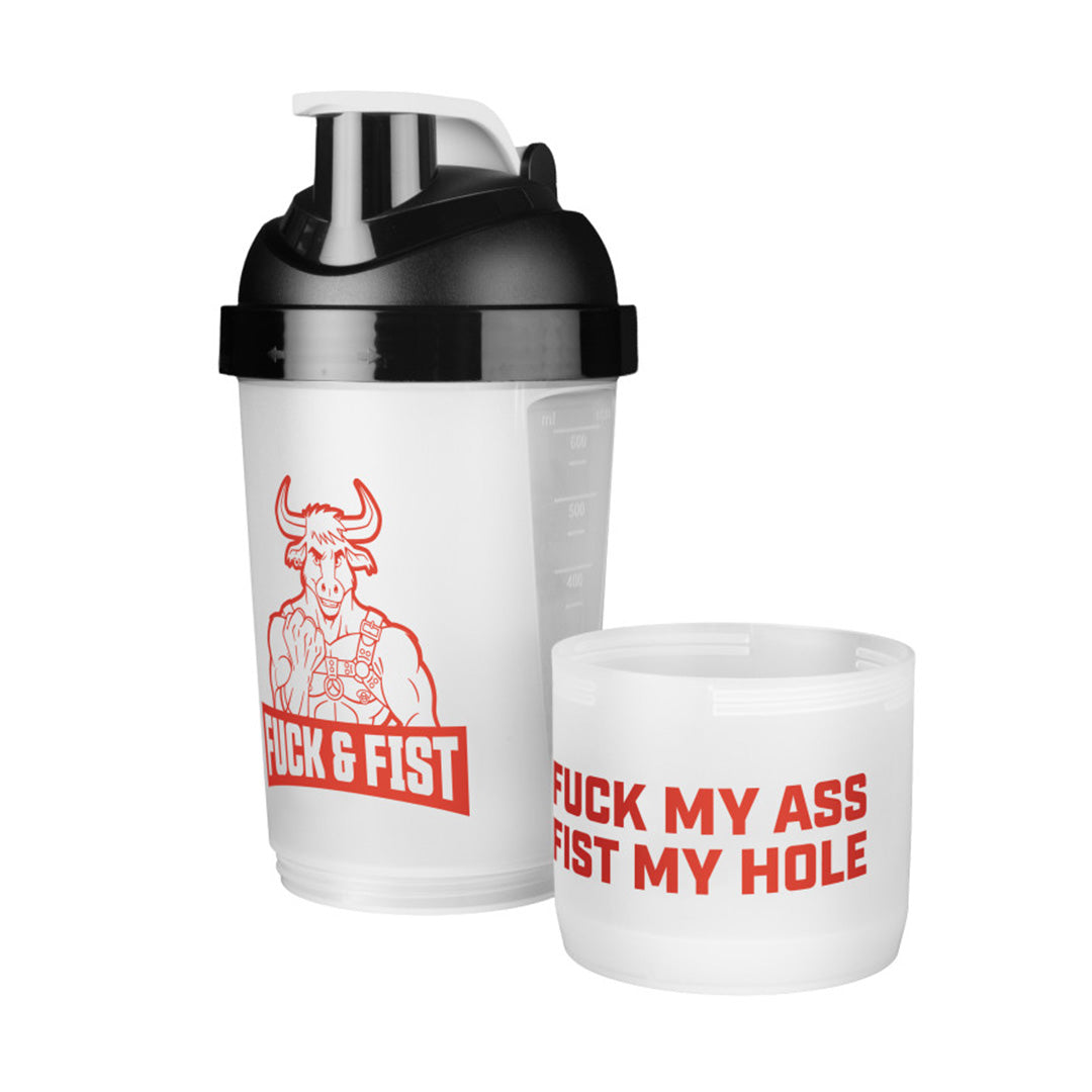 Shaker à fist Fuck & Fist 600 ml avec sa réserve à poudre de 250 ml