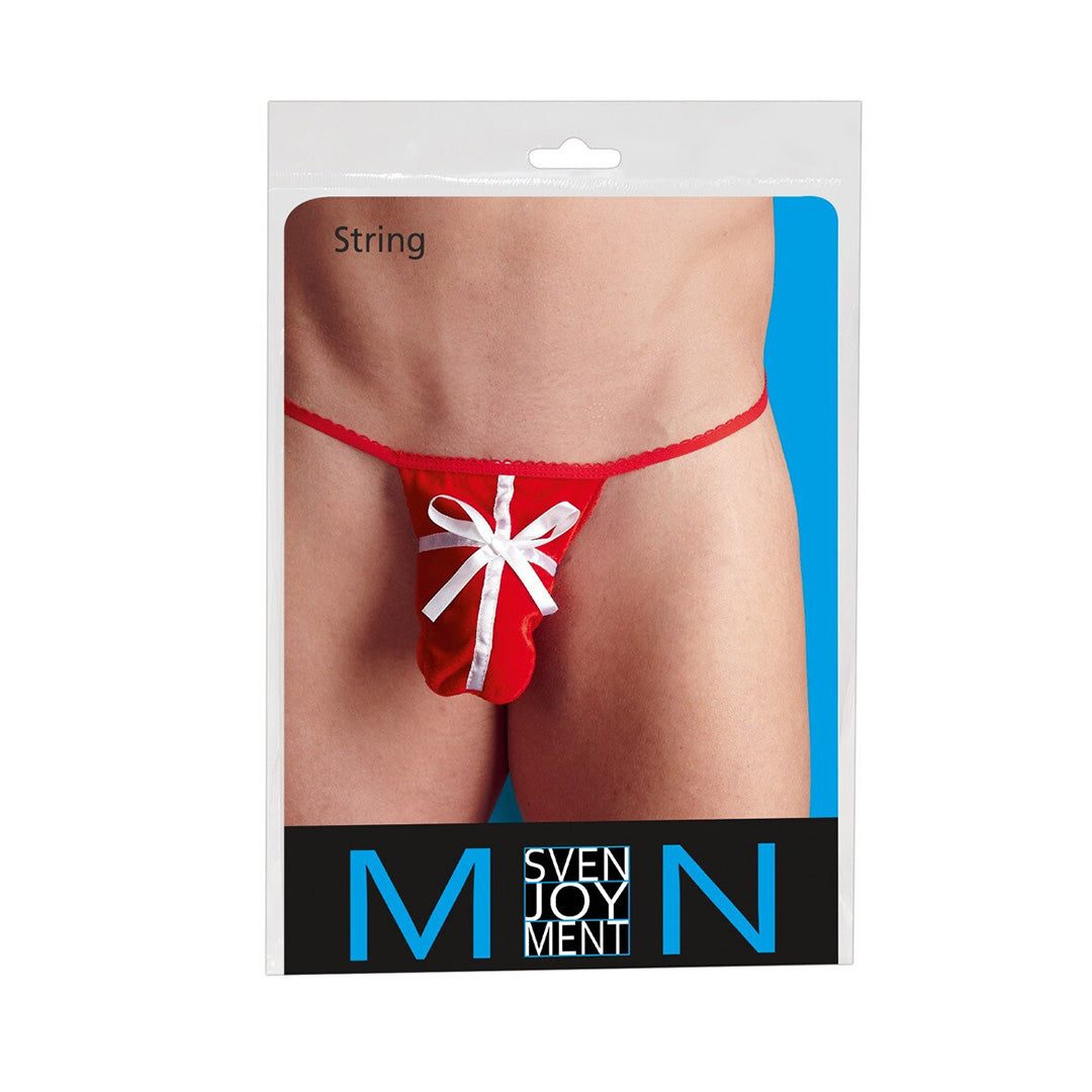 String Homme Cadeau de Noël Rouge et Blanc