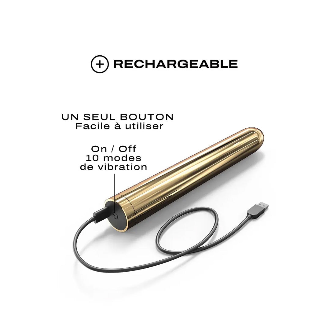 Vibromasseur Rechargeable - Or - 8