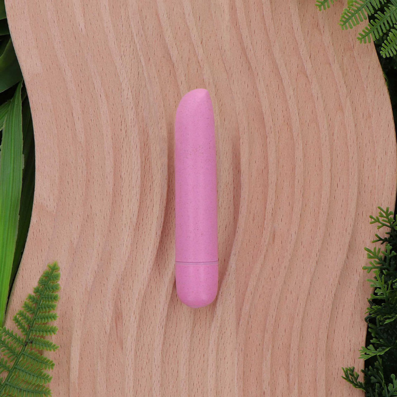 Bullet eco rose sur fond bois
