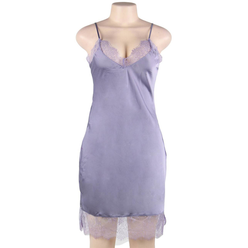 Nuisette en satin Carina Violet - Sensual Lingerie