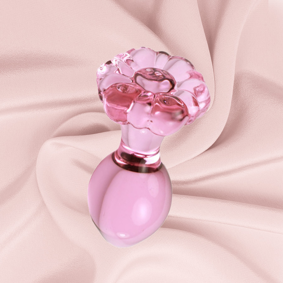 plug anal verre fleur