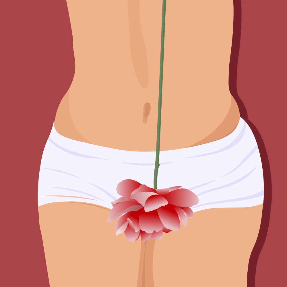corps de femme et fleur