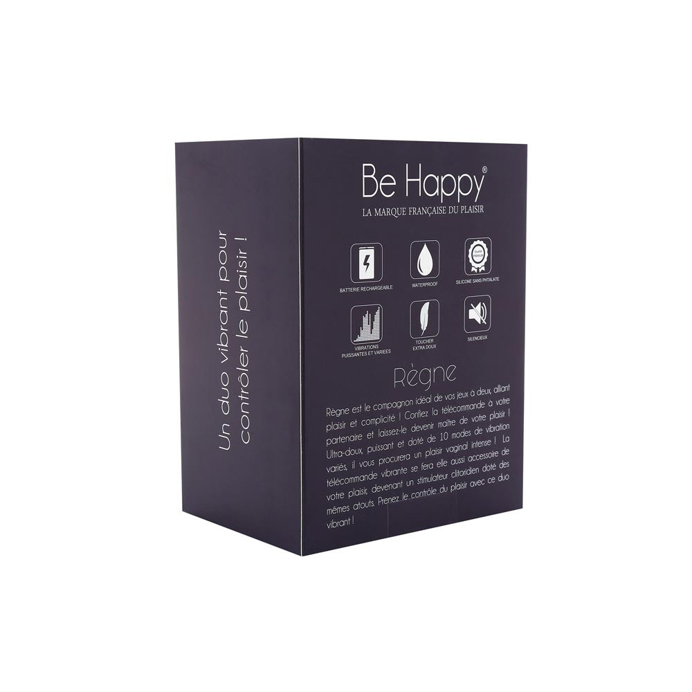 Be Happy Règne Oeuf Vibrant Couple avec Télécommande Vibrante Packaging Vue de Dos