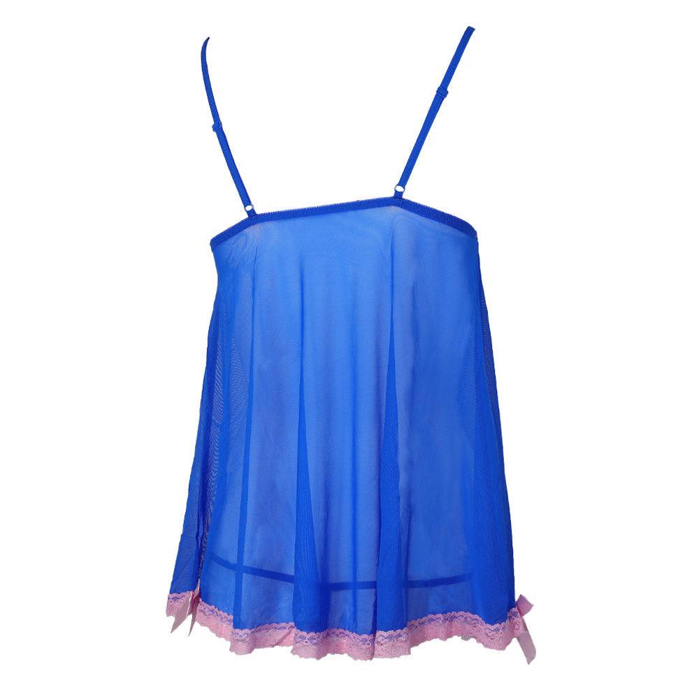 nuisette froufrou raphaella bleu dos