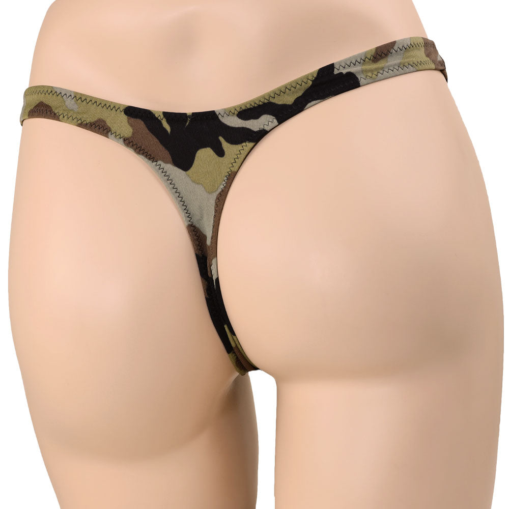 String Maillot Zoe Camouflage de Dos