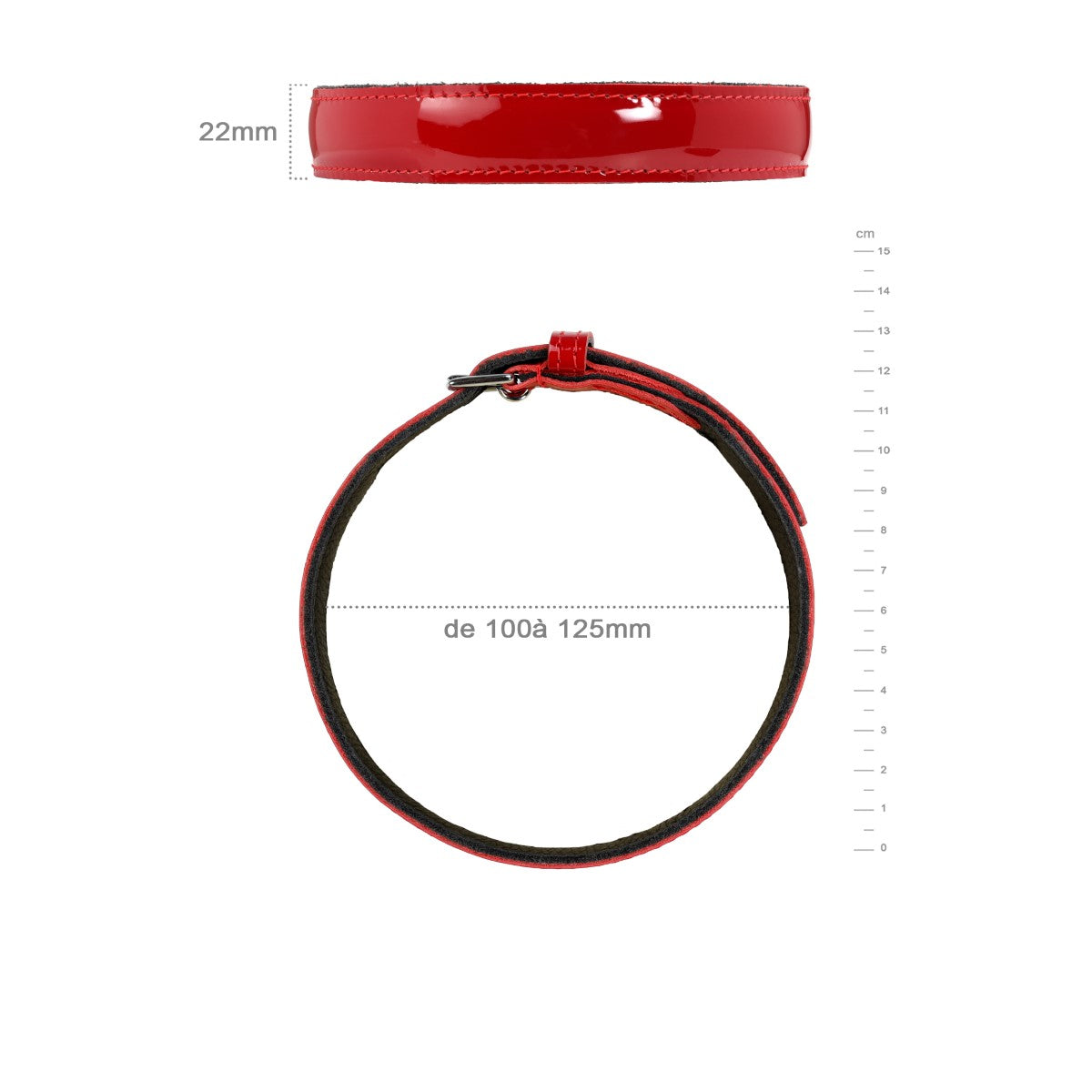 Collier Fin en Cuir - Be Bondage Rouge