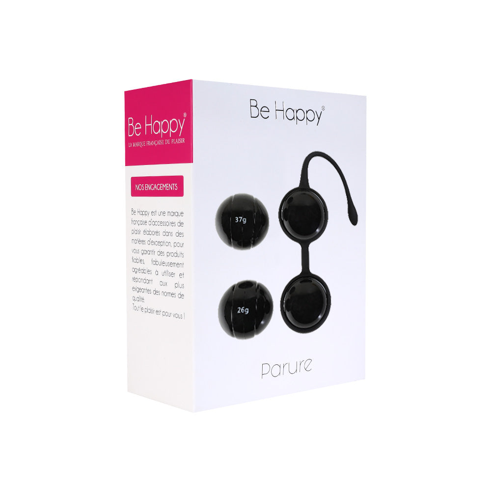 Boite Boules Parure de Geisha Noire - Sextoy pour le Périnée en Silicone - Be Happy
