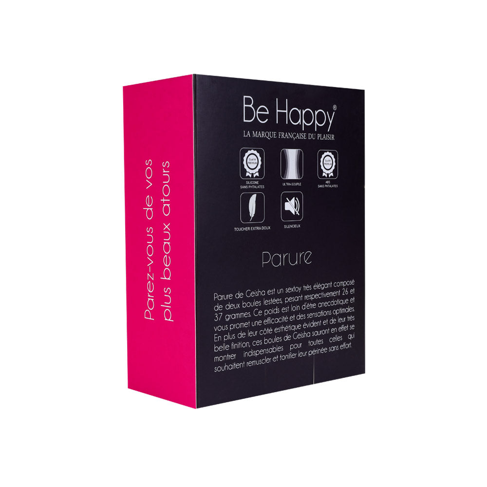Boite Boules Parure de Geisha Rose et Noire - Sextoy pour le Périnée en Silicone - Be Happy