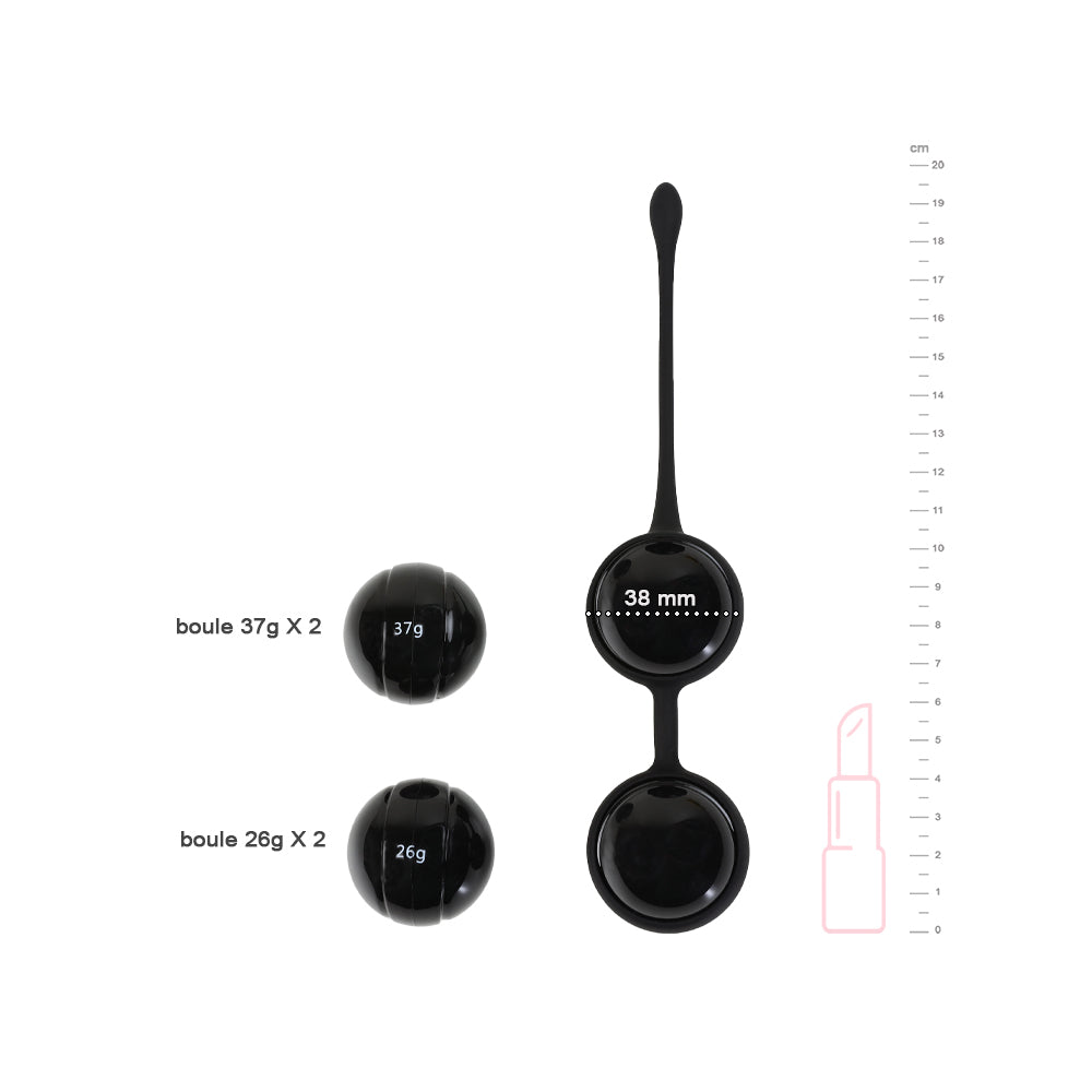 Boules Parure de Geisha Noire - Sextoy pour le Périnée en Silicone - Be Happy