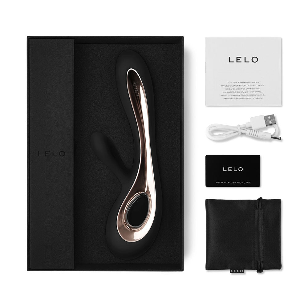 contenu coffret vibromasseur rabbit soraya 2 lelo noir