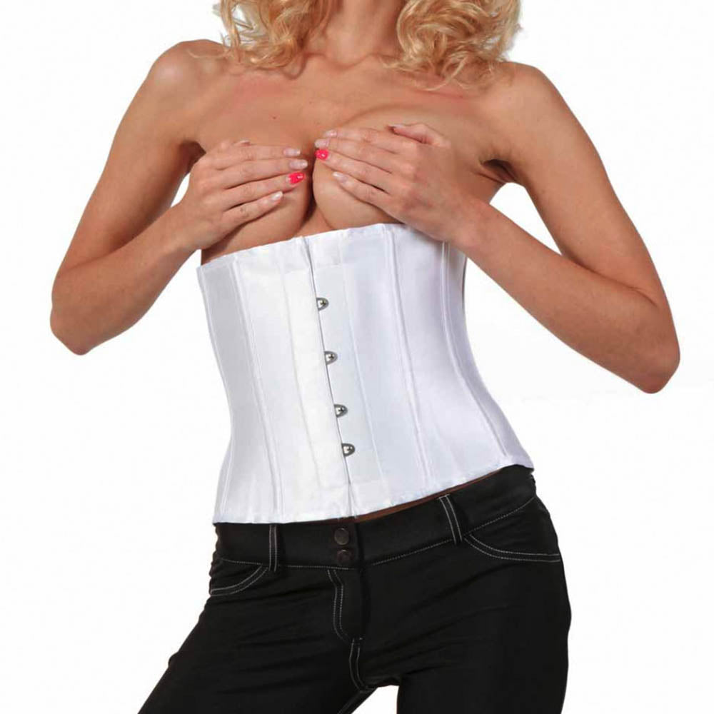Serre-Taille en Satin Blanc de Face