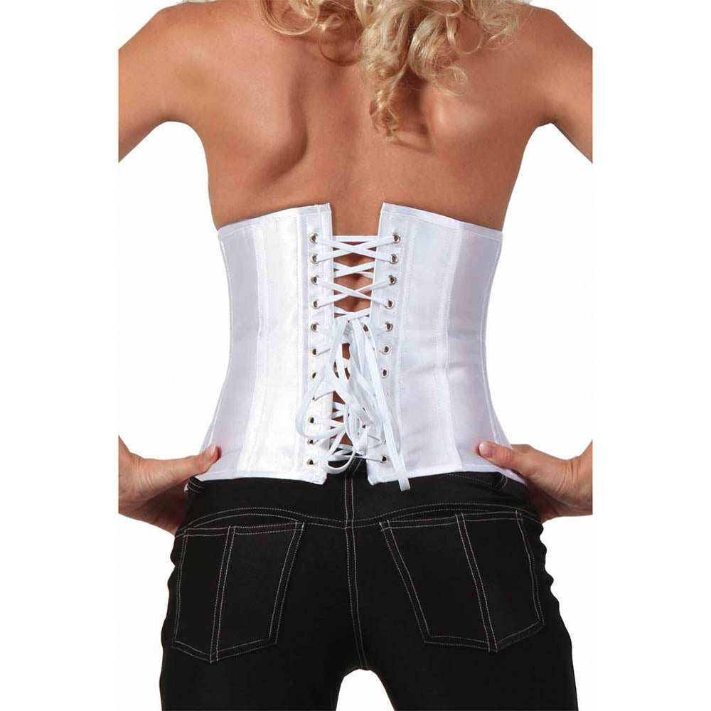 Serre-Taille en Satin Blanc de Dos