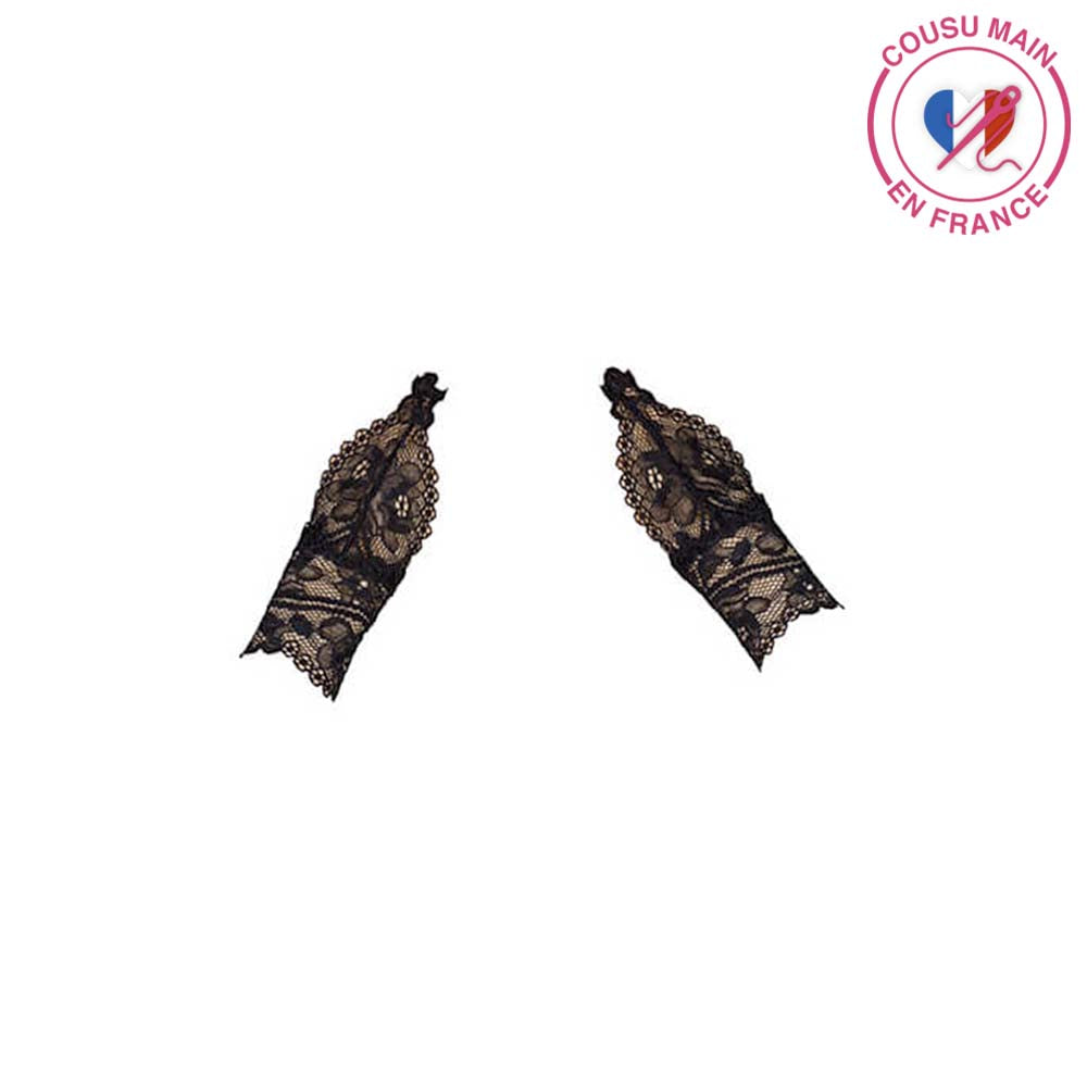 Mitaines en dentelle noir Réglisse de Luxxa