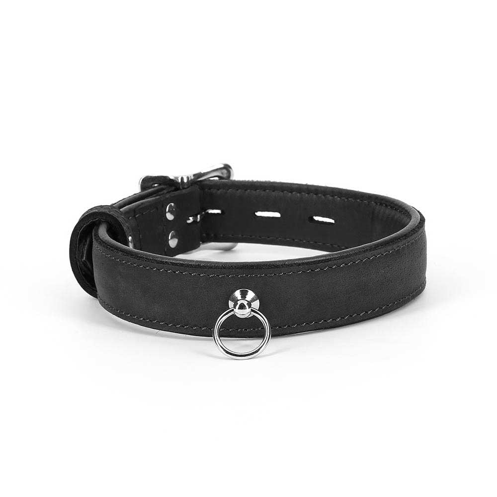 Collier Cuir Avec Crochet Argent - Be Bondage
