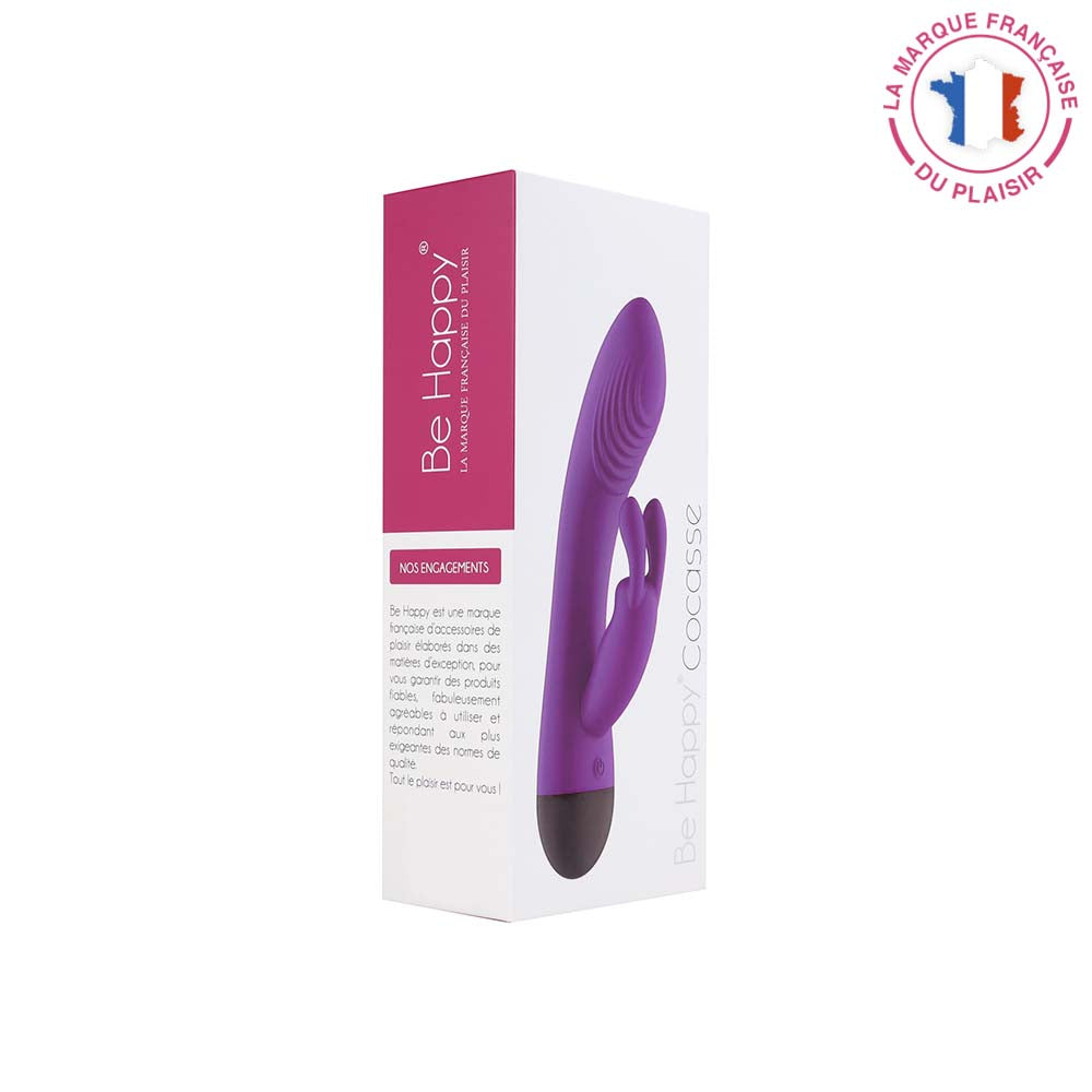 rabbit cocasse be happy - double-stimulation- idéal pour débutante - violet en silicone- boite