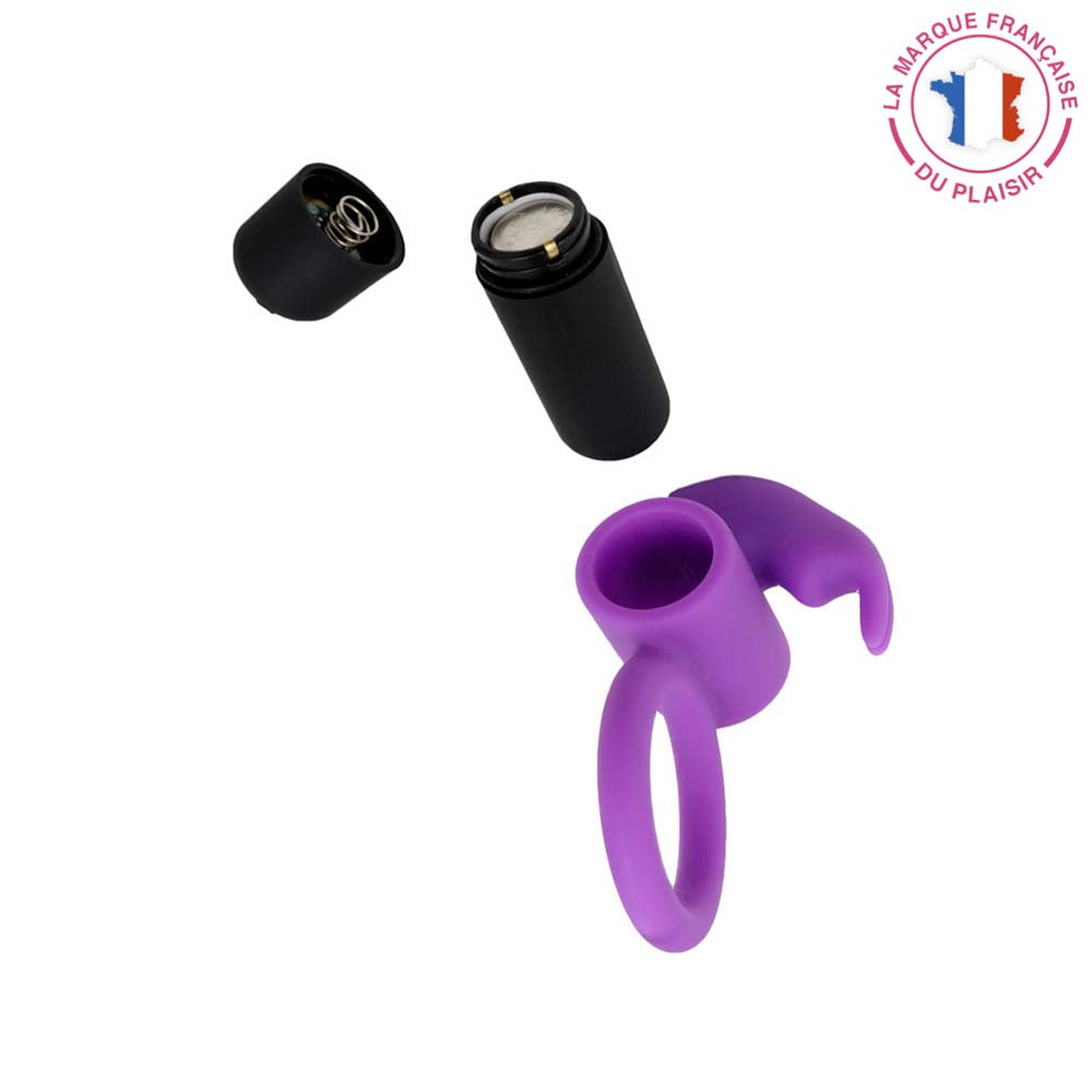 Be happy - anneau vibrant couple - stimule le clitoris effet cockring améliore l'érection - en silicone violet- vue bullet