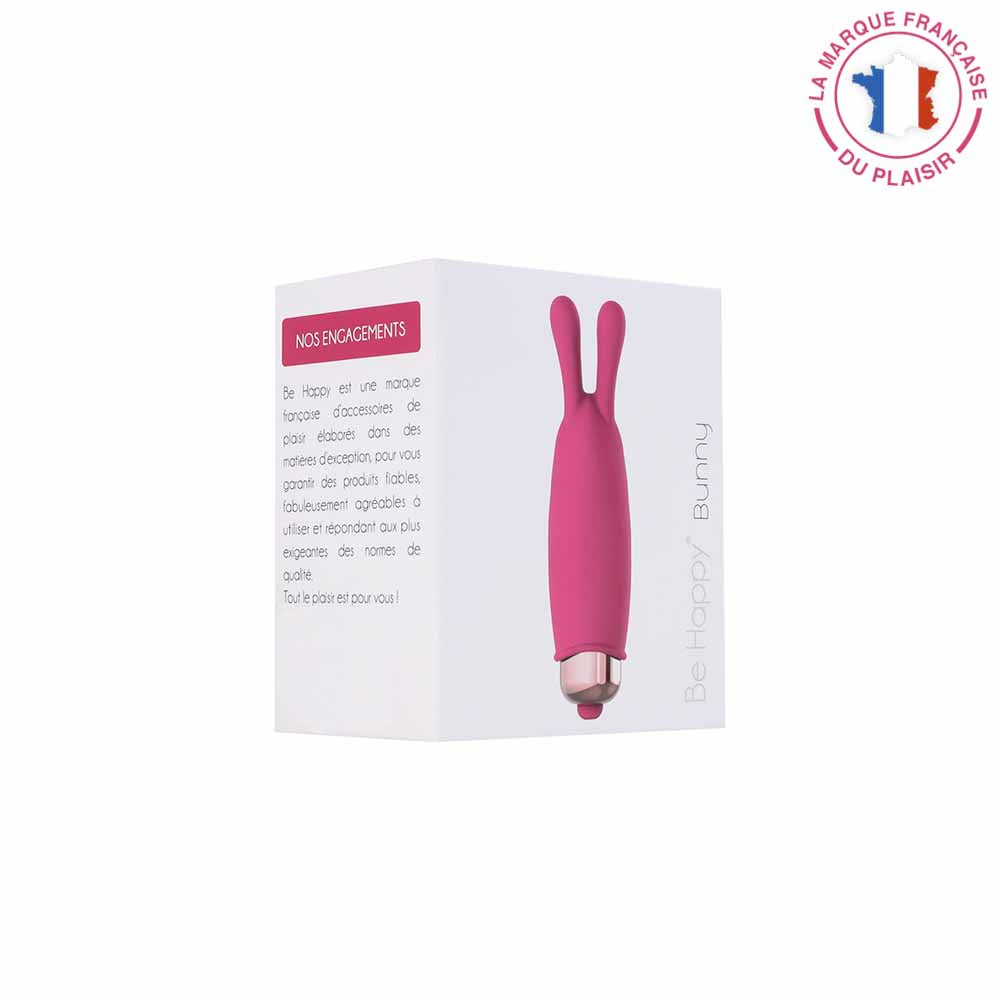 Be happy-stimulateur clitoridien de  poche en silicone rose avec bullet- vue boite recto