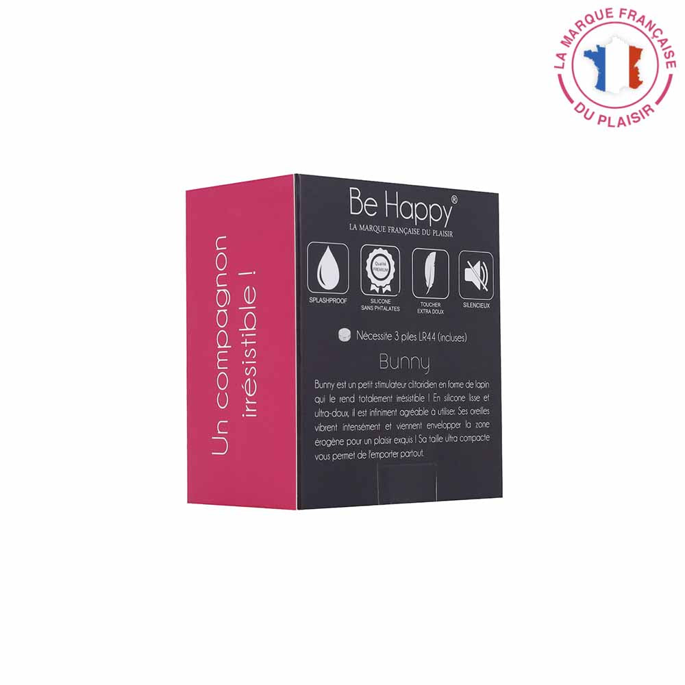Be happy-stimulateur clitoridien de  poche en silicone rose avec bullet- vue boite verso