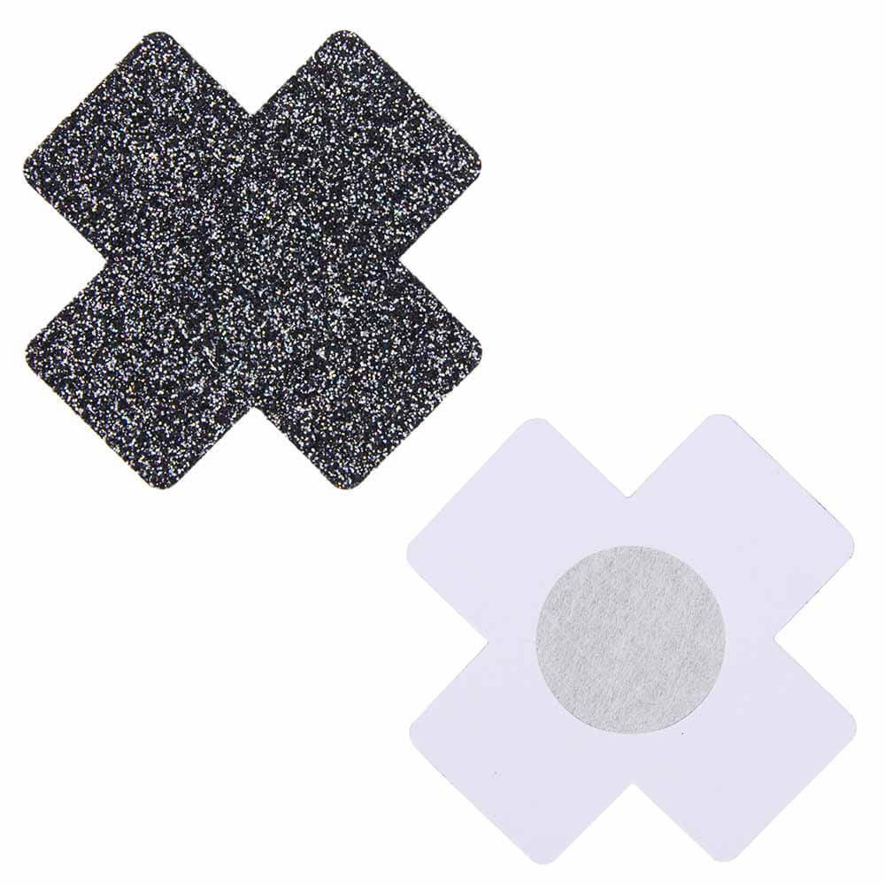 sensual lingerie cache tétons nippies paillettes croix noires photo produit face dos