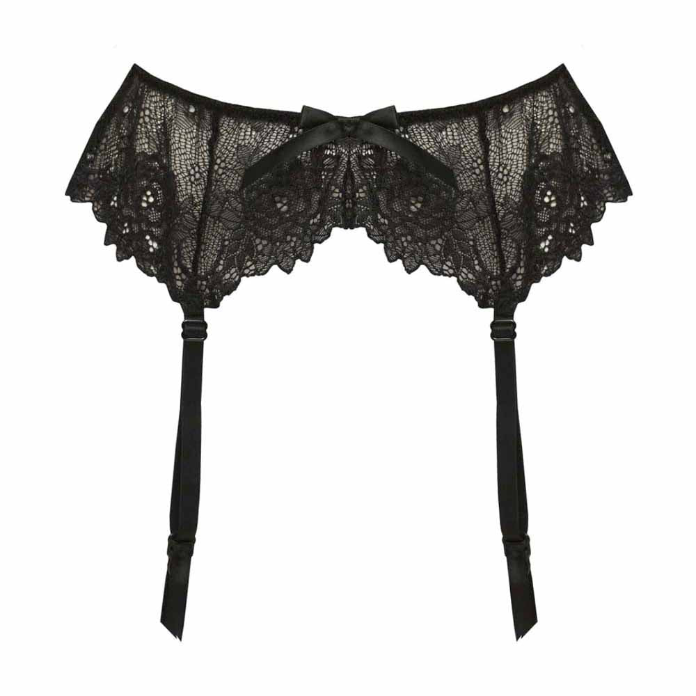 Valege Dahalia Porte Jarretelles Dentelle Romantique Sexy Noir Article Vue de Face