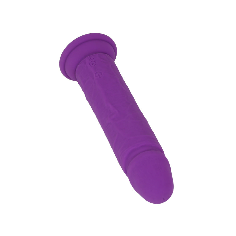 Be Happy Trépidant Gode Réaliste Sans Testicules Reliefs Vibrant Télécommandé Silicone Liquide Violet Vue de Haut