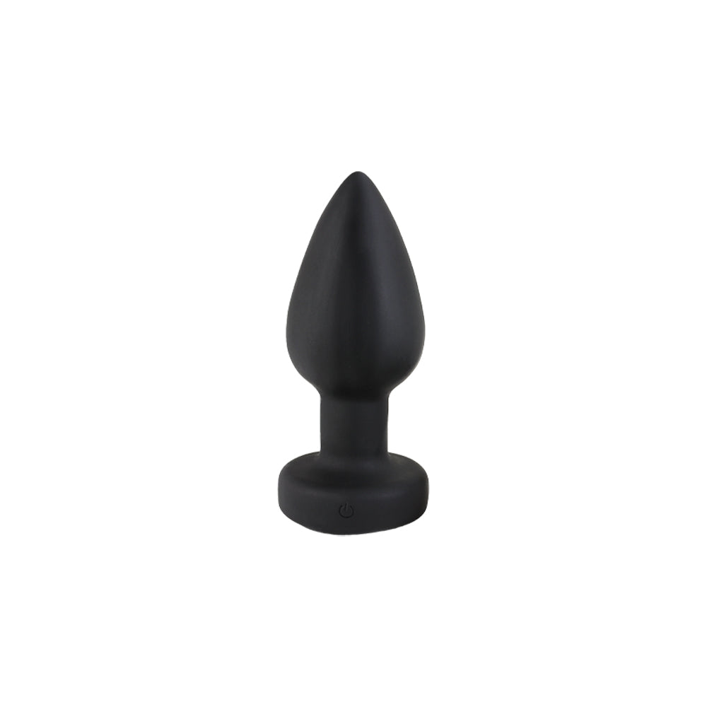 Be Happy Plug Anal Vibrant Electrostimulation Disjoncté Télécommandé Silicone Noir Vue Face Seul
