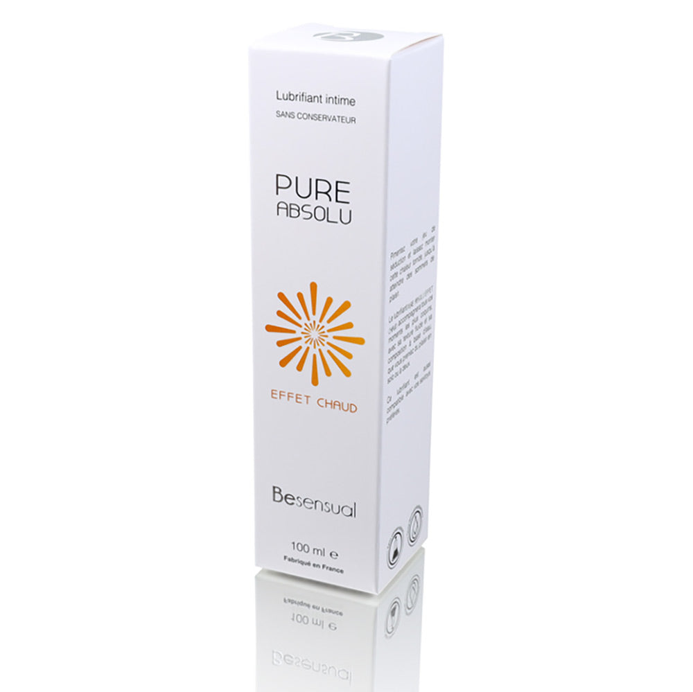 Be Sensual Cosmétiques Lubrifiant à base d'eau Effet Chaud Packaging Vue de Face fond Blanc
