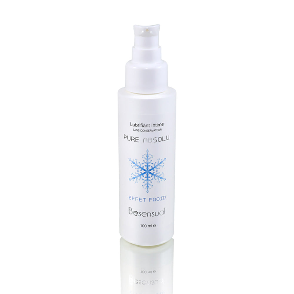 Be Sensual Cosmétiques Lubrifiant à base d'eau Effet Froid Flacon Vue de Face fond Blanc