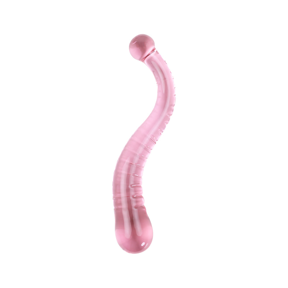 Be Bondage Gode Pyrex Incurvé Tentacule Unisexe Verre Rose Debout Vue de Face