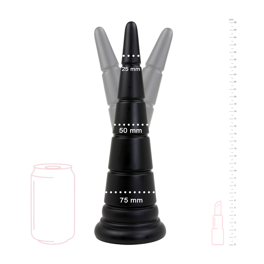 Plug Anal Pyramide Vinyle - Vue Technique - Be Bondage