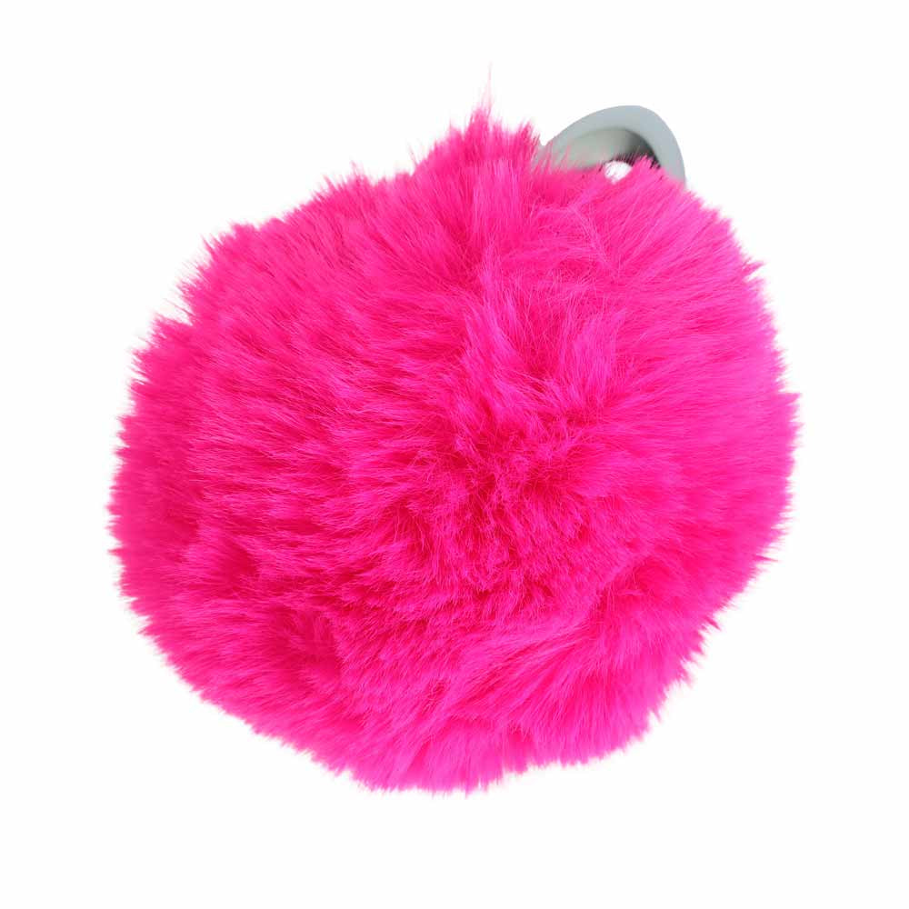 Plug Pompon Rose Fluo - Vue Diagonale Posé - Steel Lonvin U