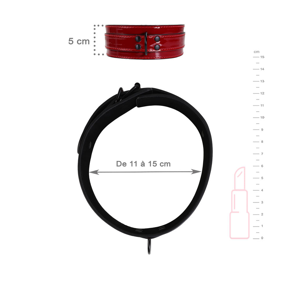 Collier Large Rouge - Vue Technique - Be Bondage