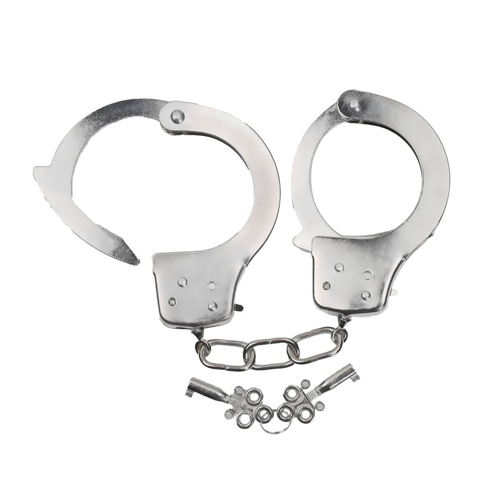 Menottes Lourdes Chaînes Métal - Vue Complète - Be Bondage