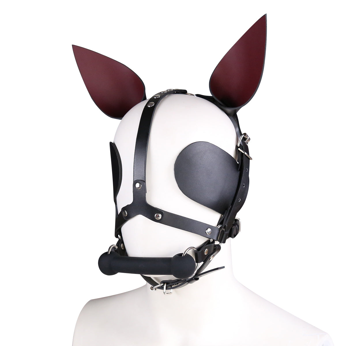 Masque Terrier BDSM Cuir - Vue Latérale Gauche - Be Bondage